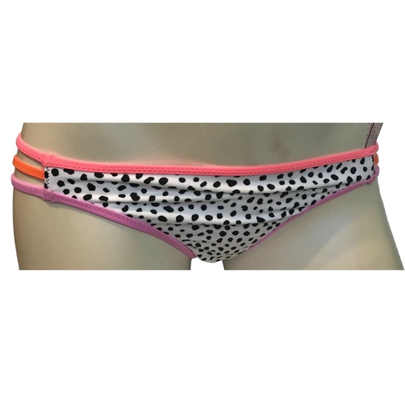 Victoria's Secret White Pebble Dot The Strappy Cheeky Swim Bottom - Picture 2 of 2